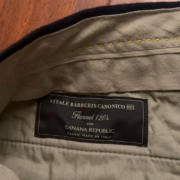Banana Republic Dress Pants 30x30 Tapered Fit Wool Vitale Barberis Canonico Blue - Picture 6 of 6